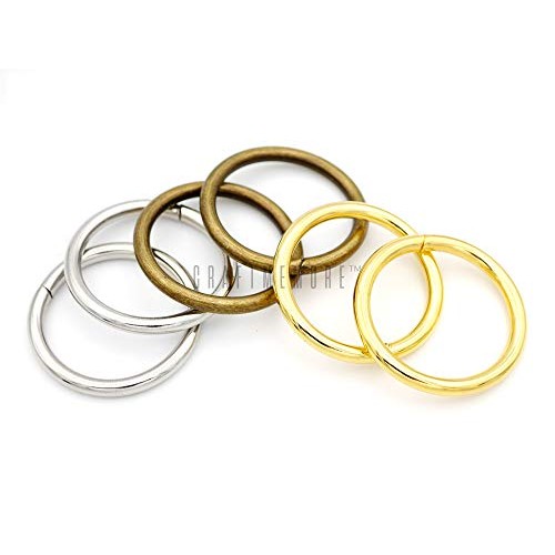 CRAFTMEmore O-Ring Findings Metal Non-Welded O Rings for Belts Bag...