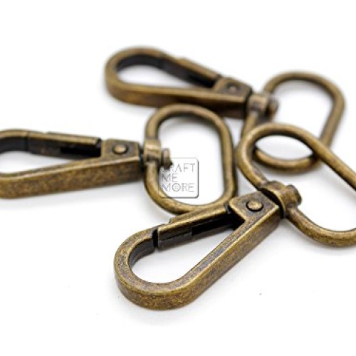 CRAFTMEmore 10 Sets Antique Brass Swivel Snap Hooks Lobster Clasp ...