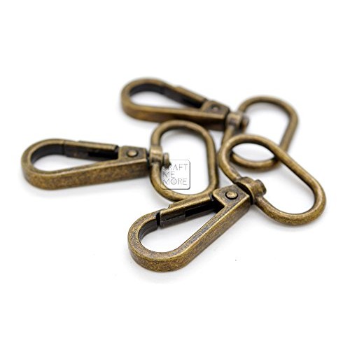 CRAFTMEmore 10 Sets Antique Brass Swivel Snap Hooks Lobster Clasp ...