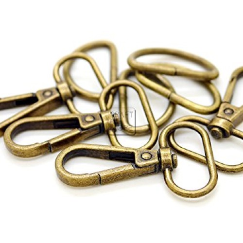CRAFTMEmore 10 Sets Antique Brass Swivel Snap Hooks Lobster Clasp ...