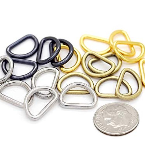 CRAFTMEmore 3/8 or 1/2 Inch Tiny D-Ring Findings Metal Welded D Ri...