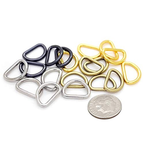 CRAFTMEmore 3/8 or 1/2 Inch Tiny D-Ring Findings Metal Welded D Ri...