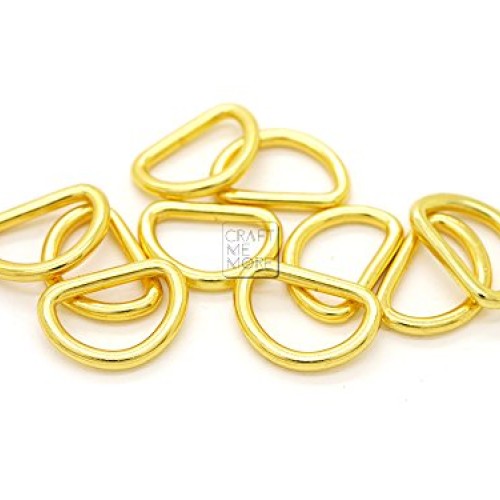 CRAFTMEmore 3/8 or 1/2 Inch Tiny D-Ring Findings Metal Welded D Ri...