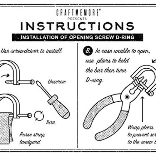 CRAFTMEmore D-Rings with Closing Screw Shackle Key Holder Horsesho...