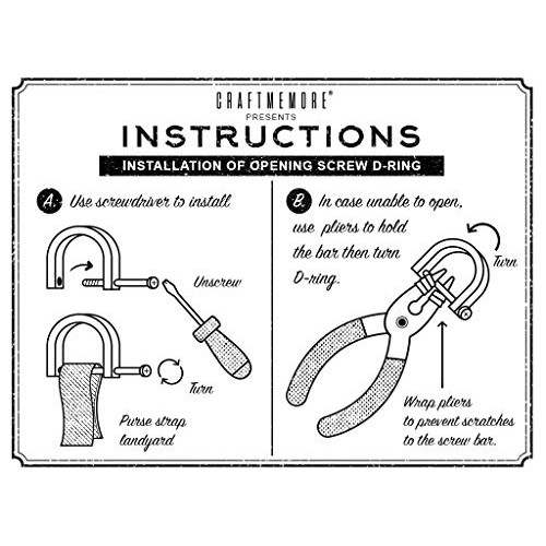 CRAFTMEmore D-Rings with Closing Screw Shackle Key Holder Horsesho...