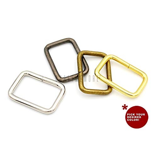 CRAFTMEMORE Metal Rectangle Buckle Ring Fits 5/8 3/4 1 Strap He...