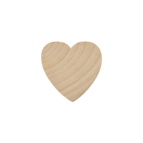 1-1/2 Wood Hearts, Natural Unfinished Wood Heart Cutout Shape, 1...