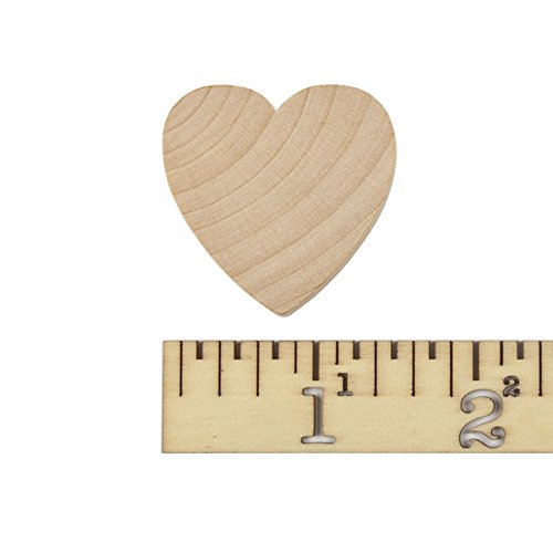 1-1/2 Wood Hearts, Natural Unfinished Wood Heart Cutout Shape, 1...