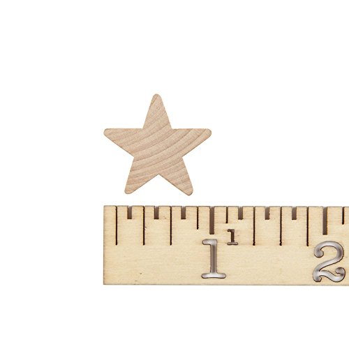 1 Wood Star, Natural Unfinished Wooden Star Cutout Shape 1 Inch...