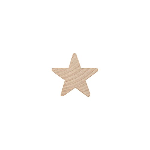 1 Wood Star, Natural Unfinished Wooden Star Cutout Shape 1 Inch...