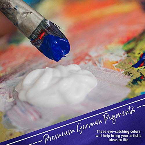 Acrylic Paint Set 12 Colors by Crafts 4 ALL Perfect for Canvas, Wo...