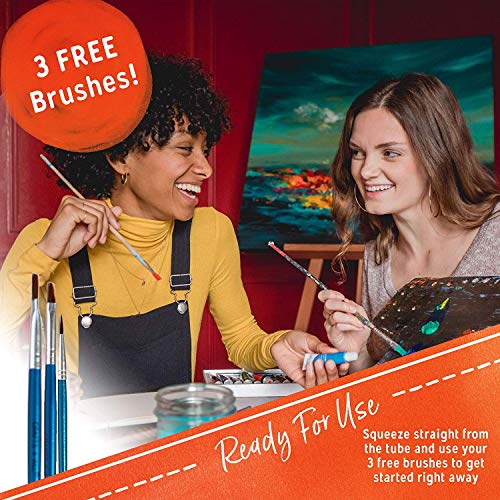Acrylic Paint Set 12 Colors by Crafts 4 ALL Perfect for Canvas, Wo...