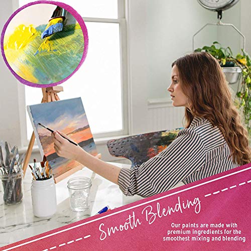 Acrylic Paint Set 12 Colors by Crafts 4 ALL Perfect for Canvas, Wo...