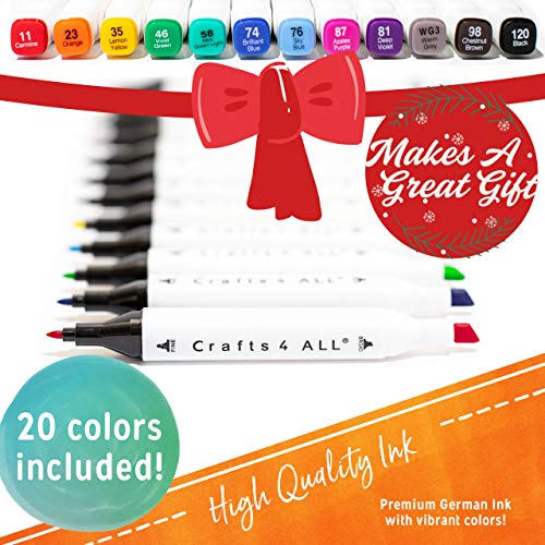 Crafts 4 ALL Fabric Markers Permanent 20 Pack Premium Quality Mini...