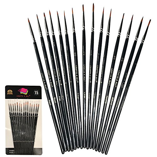 Crafts 4 All Paintbrushes 15 Piece Set for Detail Painting finetip...