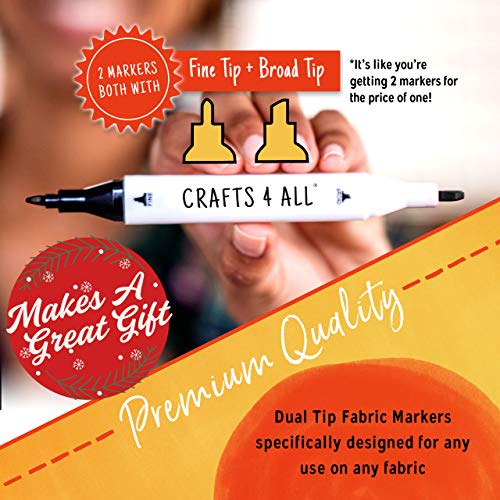 Crafts 4 ALL Permanent Fabric Marker Laundry Marker Non Bleed Dual...