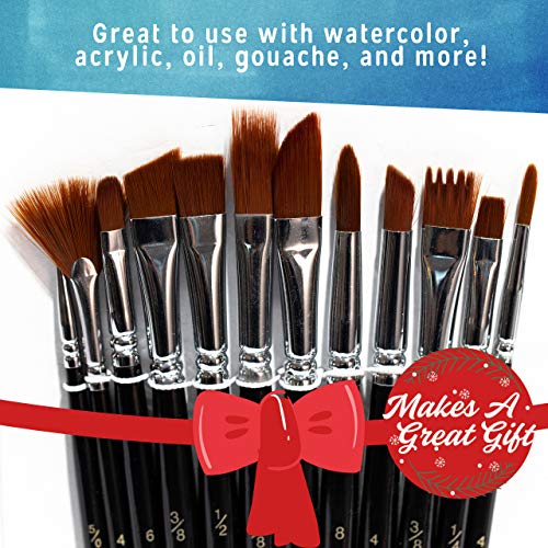 Paint Brushes 12 Set Professional Paint Brush Round Pointed Tip Ny...