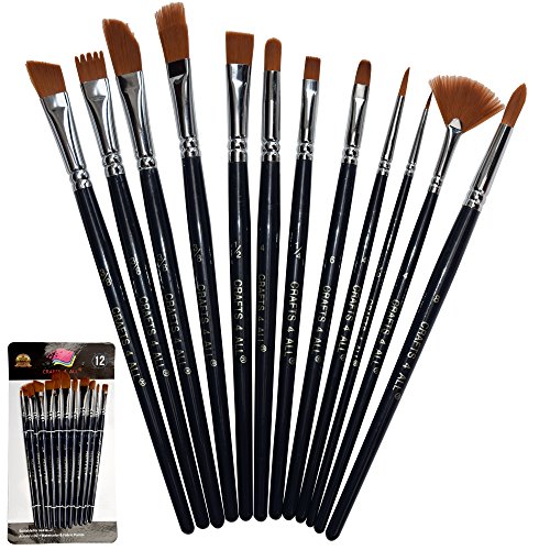 Paint Brushes 12 Set Professional Paint Brush Round Pointed Tip Ny...