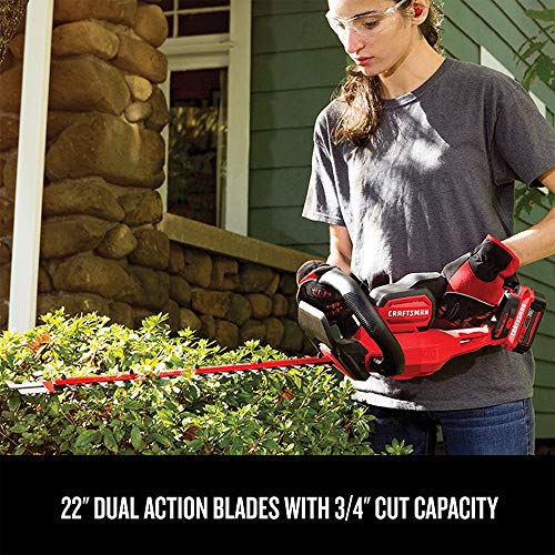 CRAFTSMAN V20 Cordless Hedge Trimmer, 22-Inch CMCHTS820D1
