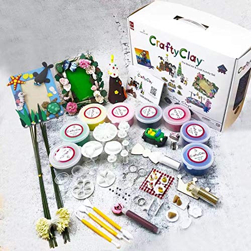 Crafty Clay Air Dry Modeling Kit for Kids - Soft Sculpting Airdry ...