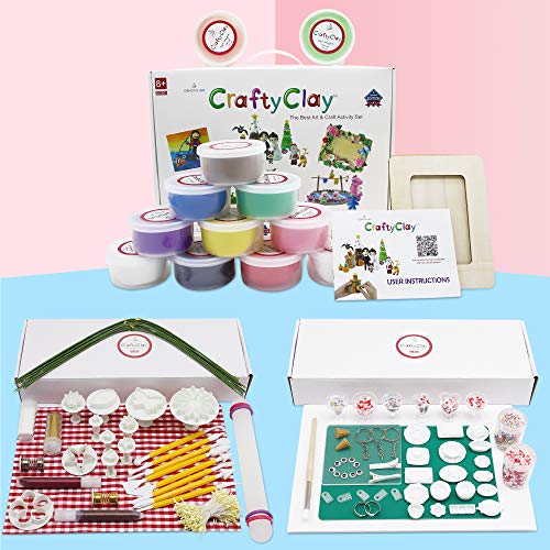 Crafty Clay Air Dry Modeling Kit for Kids - Soft Sculpting Airdry ...