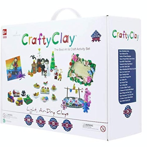Crafty Clay Air Dry Modeling Kit for Kids - Soft Sculpting Airdry ...