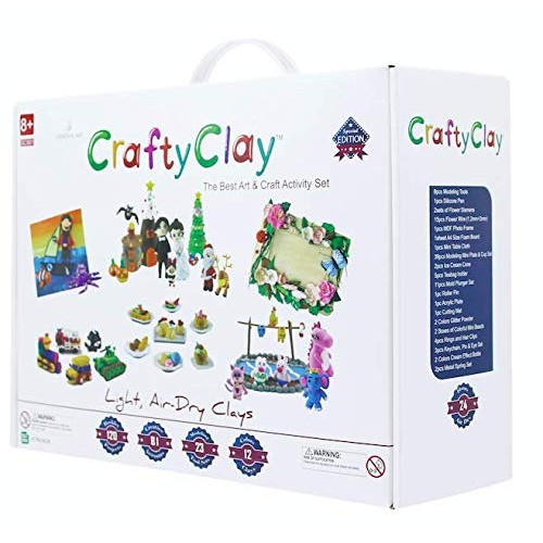 Crafty Clay Air Dry Modeling Kit for Kids - Soft Sculpting Airdry ...