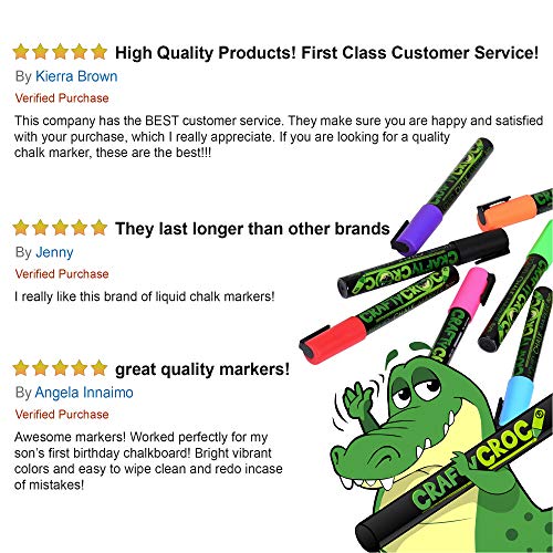 Crafty Croc Liquid Chalk Markers, 10 Pack of Neon Chalk Pens, For ...