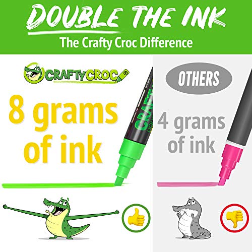 Crafty Croc Liquid Chalk Markers, 10 Pack of Neon Chalk Pens, For ...