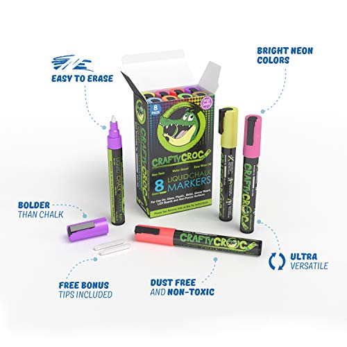 Liquid Chalk Markers for Blackboards - Use as Glass Window Markers...