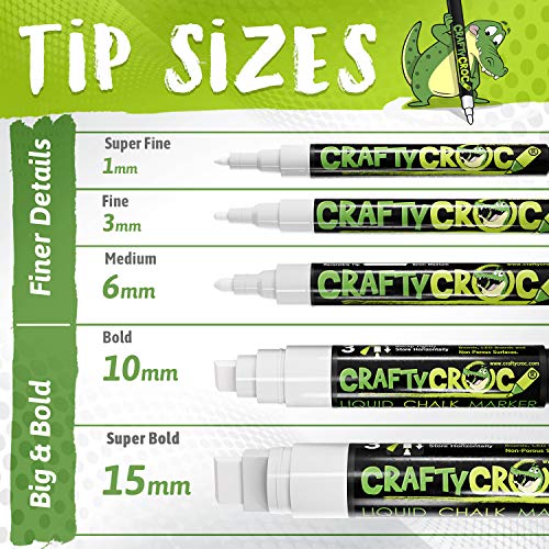 White Liquid Chalk Markers for Blackboard - Also Perfect Glass Win...