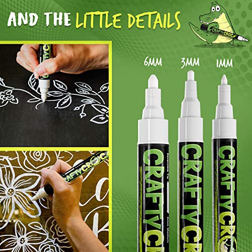 White Liquid Chalk Markers for Blackboard - Also Perfect Glass Win...