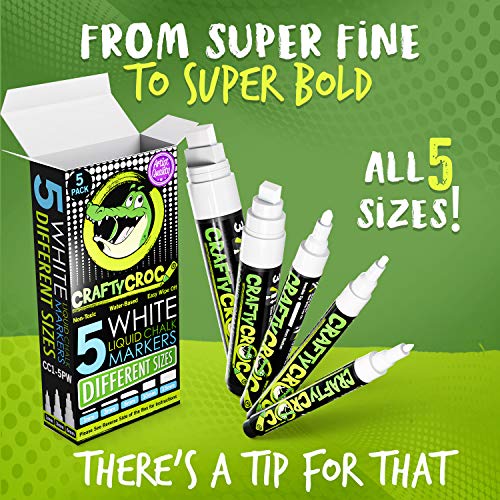 White Liquid Chalk Markers for Blackboard - Also Perfect Glass Win...