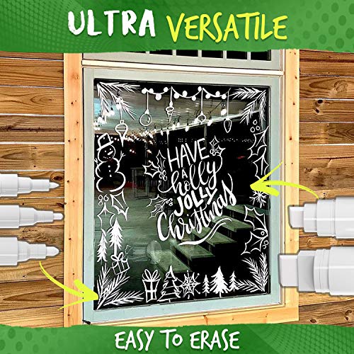 White Liquid Chalk Markers for Blackboard - Also Perfect Glass Win...