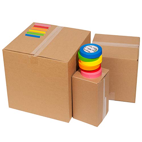 Craftzilla Colored Masking Tape - 6 Pack of 60 Yards x 1 inch Rain...
