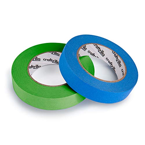 Craftzilla Colored Masking Tape - 6 Pack of 60 Yards x 1 inch Rain...