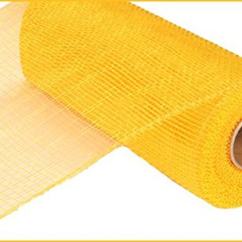 Two Tone Deco Poly Mesh Ribbon - 10 Inches x 10 Yards Yellow, Gold