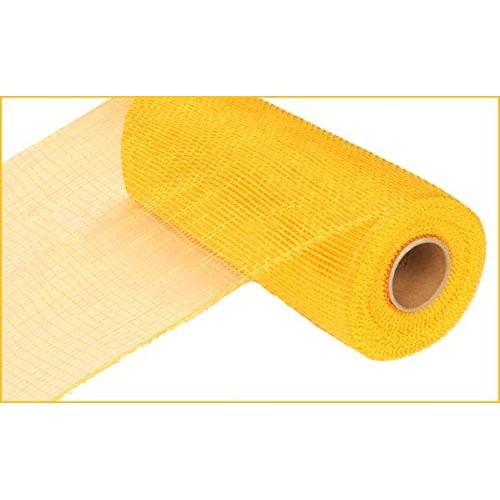 Two Tone Deco Poly Mesh Ribbon - 10 Inches x 10 Yards Yellow, Gold