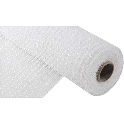 Wide Foil Deco Poly Mesh Ribbon, 10 Inches x 30 Feet White, White...