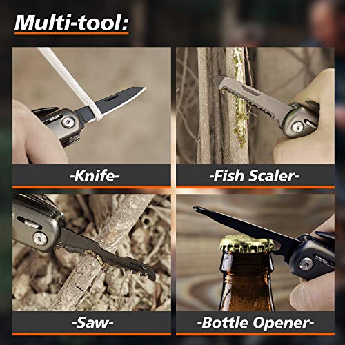 Multitool Camping Accessories Gifts for Men - Small Hammer 12 in 1...