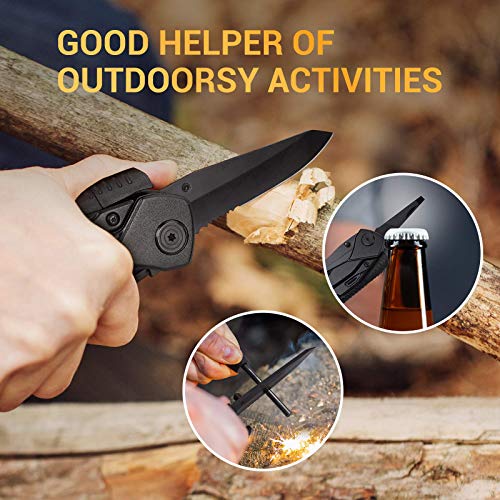 Multitool Pocket Knife for Men, Camping Accessories Fathers Day Gi...