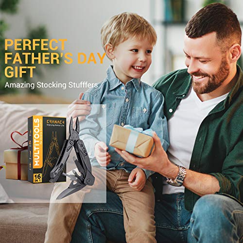 Multitool Pocket Knife for Men, Camping Accessories Fathers Day Gi...