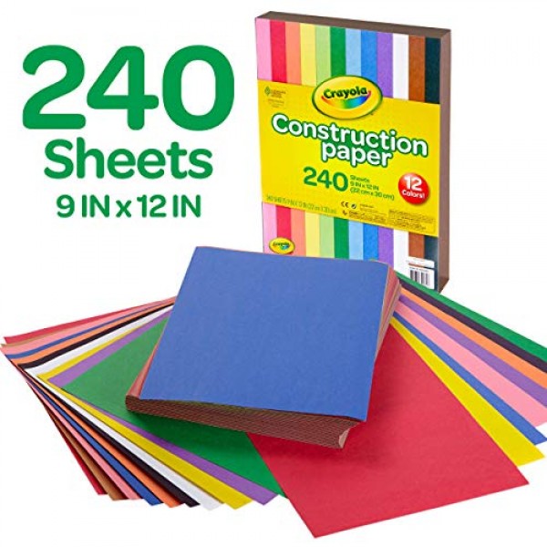 Crayola Construction Paper, 240 Count, Assorted Colors