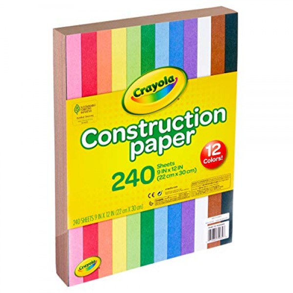 Crayola Construction Paper, 240 Count, Assorted Colors
