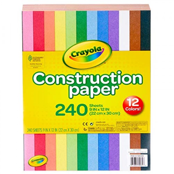 Crayola Construction Paper, 240 Count, Assorted Colors