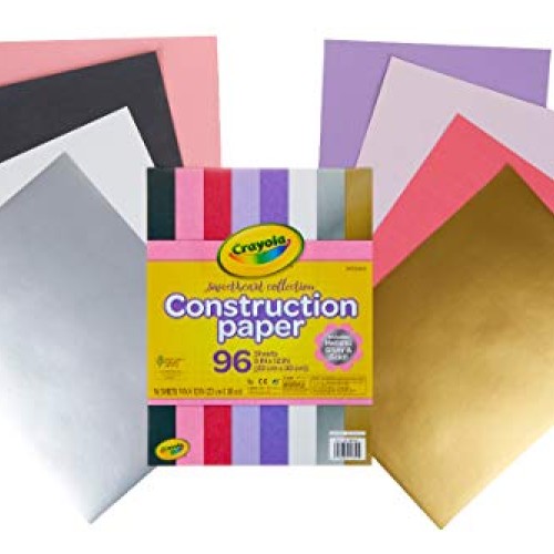 Crayola Construction Paper, Colored & Metallic Sheets, 9x12, 96C...