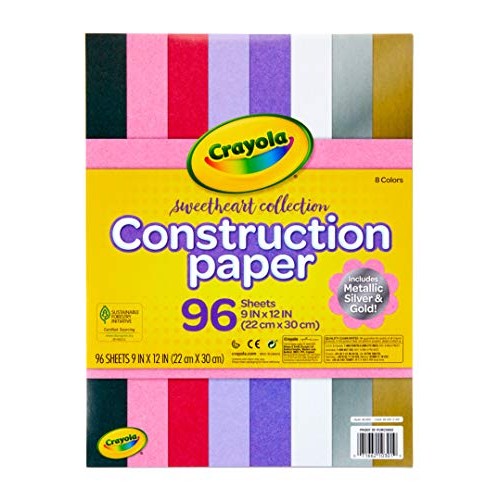 Crayola Construction Paper, Colored & Metallic Sheets, 9x12, 96C...