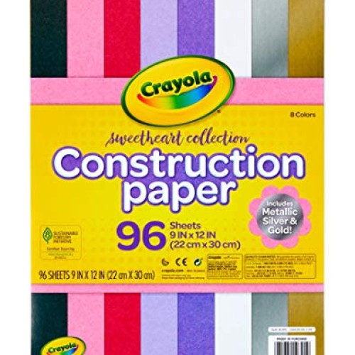 Crayola Construction Paper, Colored & Metallic Sheets, 9x12, 96C...