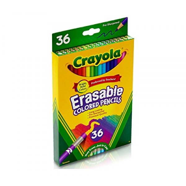 Crayola Erasable Colored Pencils, 36 Count, Art Tools, Ages 4, 5, ...