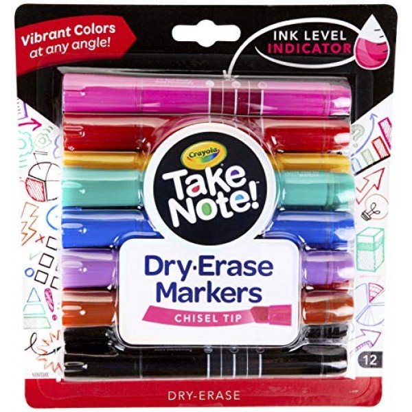 Crayola Low Odor Dry Erase Markers for Kids & Adults, Chisel Tip, ...